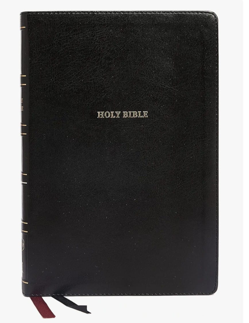 NKJV, Thinline Reference Bible, Large Print, Leathersoft, Black, Holy bible, New king James version bible, Red Letter, Comfort Print: Holy Bible, New King James Version