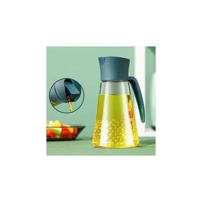 (CLEARANCE SALES) Oil Dispenser Bottle Updated Cooking Container Bottle 630ml Glass Olive Oil Dispenser Non-Drip Kitchen Vinegar Barbecue Marinade Dispenser Bottle With Scale Non-Slip Handle