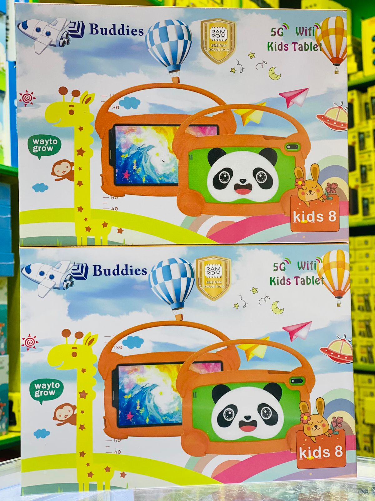 PROMOTION!!BUDDIES KIDS 8 STUDY 5G WIFI TABLETS RAM 8GB,ROM 256GB With BOTH SIM CARD SLOT AND MEMORY CARD SLOT, 2MP FRONTCAMERA,5MP REAR CAMERA  AND 7''SCREEN DISPLAY