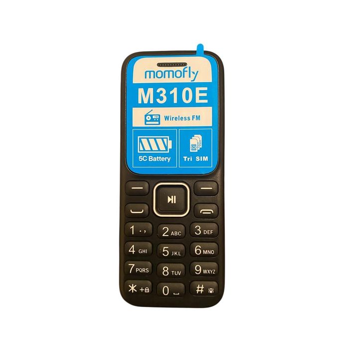 Momofly M310E  Featured Phone Triple SIM Regular 5C Battery, 1.77" display with BT connectivity featured phones RAM 32MB