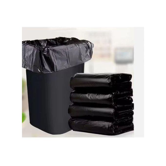 50Pcs Set Black Medium Size Garbage Bags, Heavy Duty Black Garbage Bags (MEDIUM SIZE) Eco-friendly Trash Bags Strong & Tear-Resistant Dustbin Liners for Home, Office & Commercial Waste