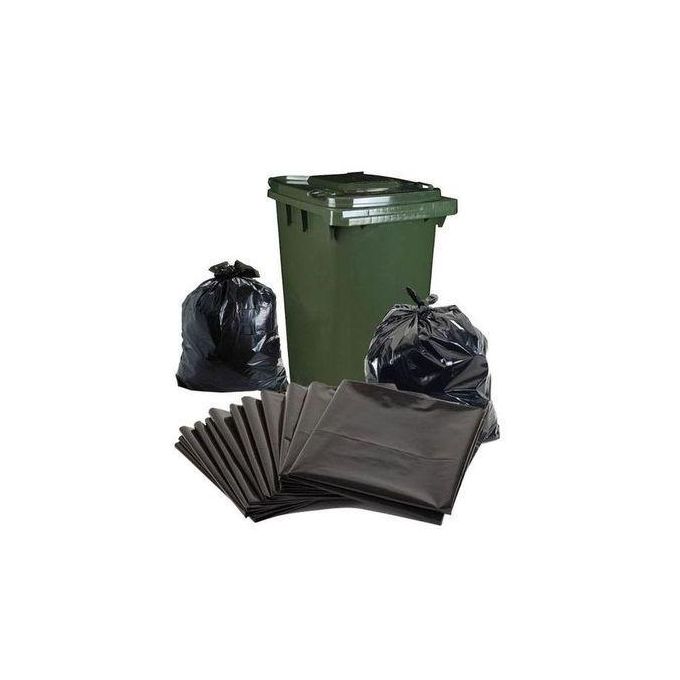 50Pcs Set Black Medium Size Garbage Bags, Heavy Duty Black Garbage Bags (MEDIUM SIZE) Eco-friendly Trash Bags Strong & Tear-Resistant Dustbin Liners for Home, Office & Commercial Waste