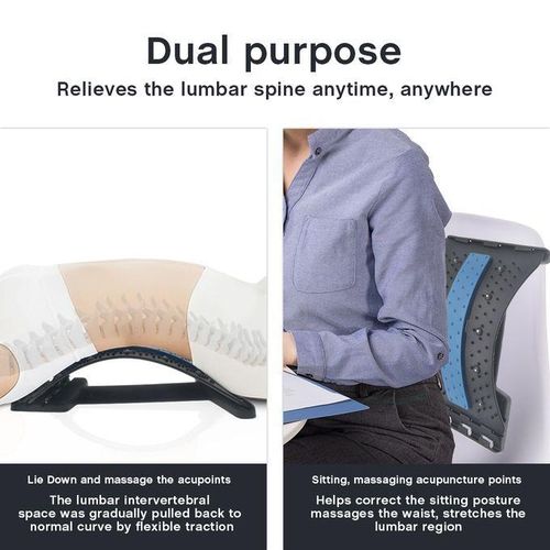 Back Stretcher For Low Back Pain Relief Back Massager Neck Stretcher Multi-Level Lumbar Support Stretcher Spinal, Lower And Upper Muscle Pain Relief