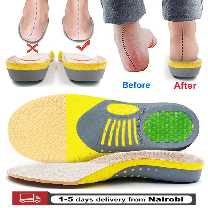 Premium Orthotic Gel Insoles Orthopedic Flat Foot Health Sole Pad For Shoes Insert Arch Support Pad For Plantar fasciitis Unisex [35-40]
[
