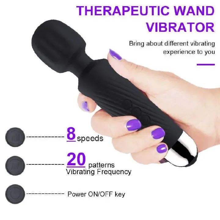 Vibrator Wand,Adult Sex Toy Wand, G Spot Dildo, Clit Vibrator, Sex Vibrators,Clitoris Stimulation,with 8 Speeds & 20 Patterns, Quiet,Fully Waterproof,Vibrating Wand for her Pleasure - image 2