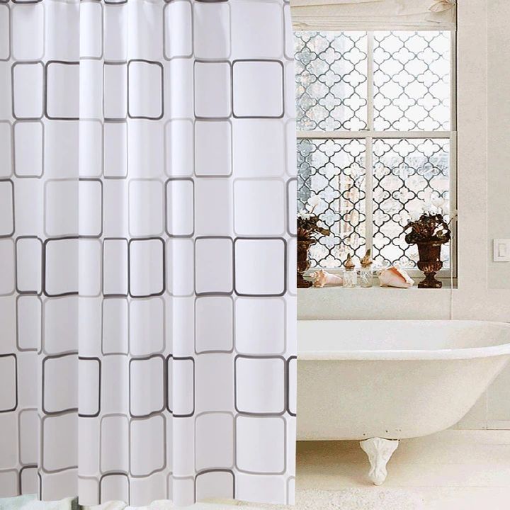 Waterproof PEVA Shower Curtain Liner Transparent Mildew Curtains Bath Decor with Curtain Hook