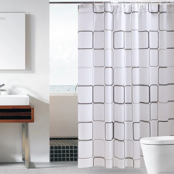 Waterproof PEVA Shower Curtain Liner Transparent Mildew Curtains Bath Decor with Curtain Hook