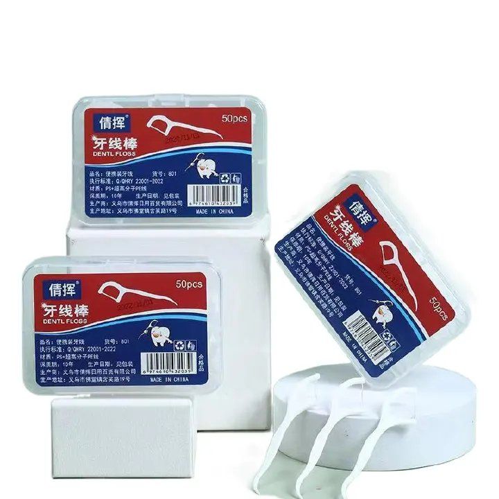 50pcs Dental Floss Flosser Picks Toothpicks Teeth Stick Interdental Brush Tooth Cleaning Dental Floss Pick Oral Care