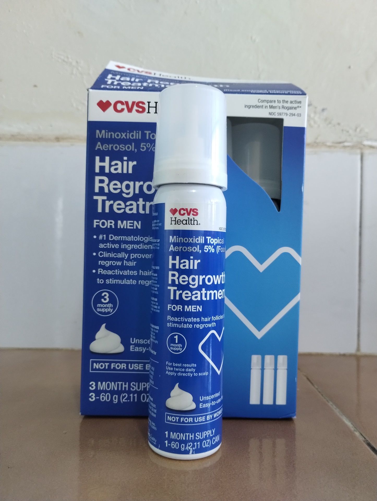 CVS Minoxidil 5% FOAM Hair Loss/Growth 1 Month Supply
