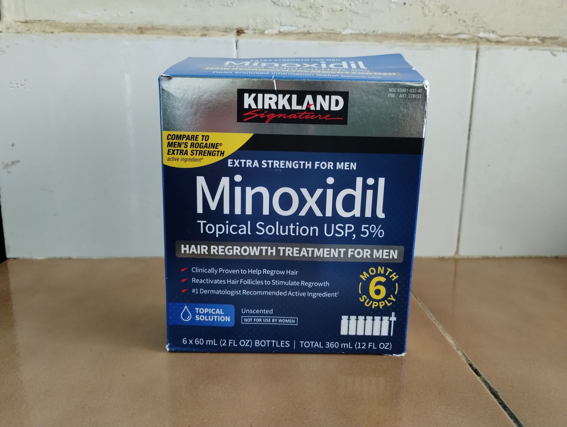 KIRKLAND Minoxidil 5% SOLUTION Hair Loss/Growth 6 Month Supply SEALED