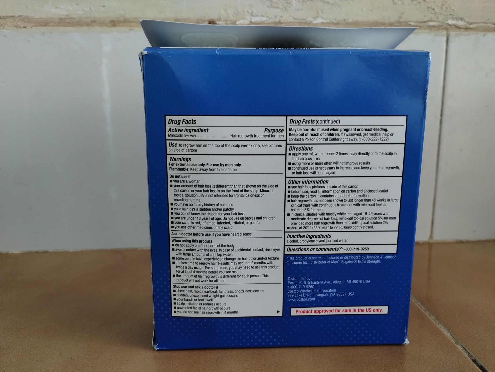 KIRKLAND Minoxidil 5% SOLUTION Hair Loss/Growth 6 Month Supply SEALED