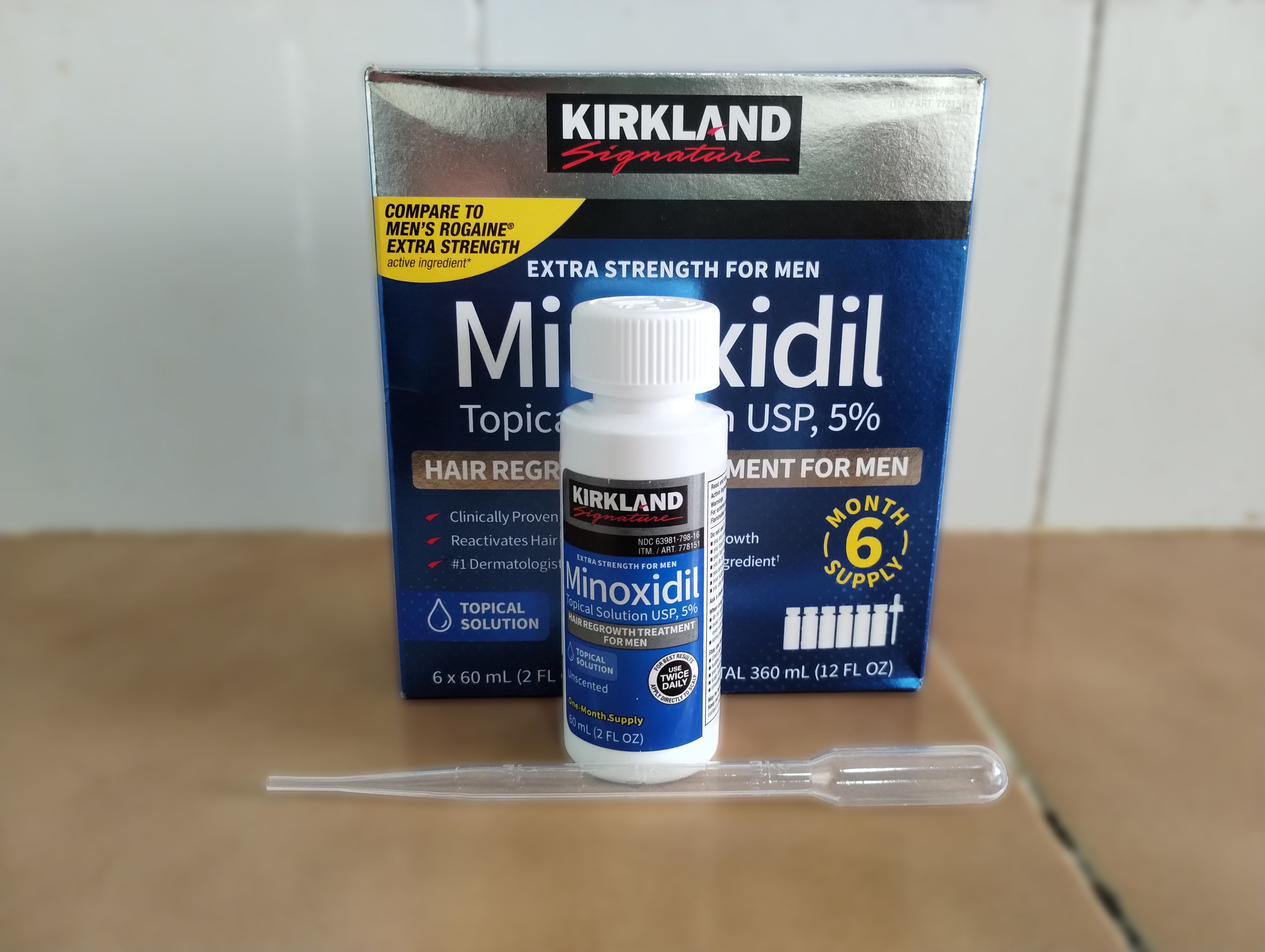 KIRKLAND Signature Minoxidil 5% SOLUTION Hair Loss/Growth 1 Month Supply