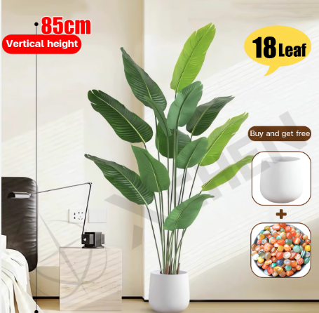 ARTIFICIAL HOME DECOR BANANA PLANT(80cm)  comes with a vase)