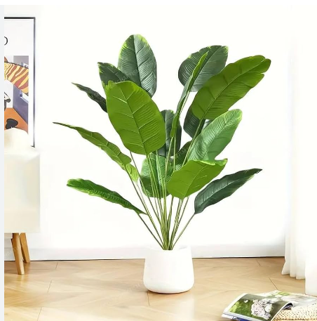 ARTIFICIAL HOME DECOR BANANA PLANT(80cm)  comes with a vase)