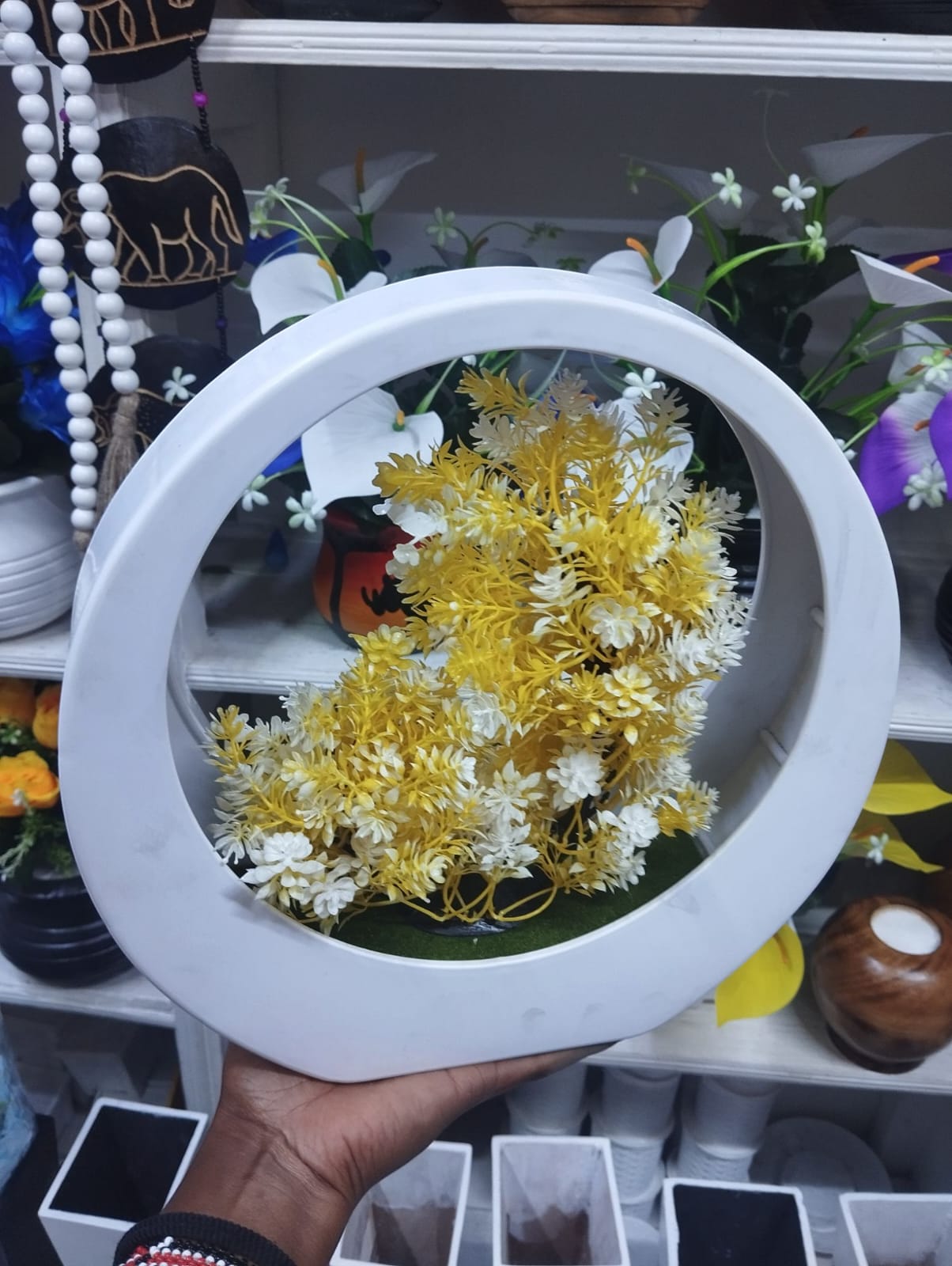 Artificial Bonsai Plant In A White Vase