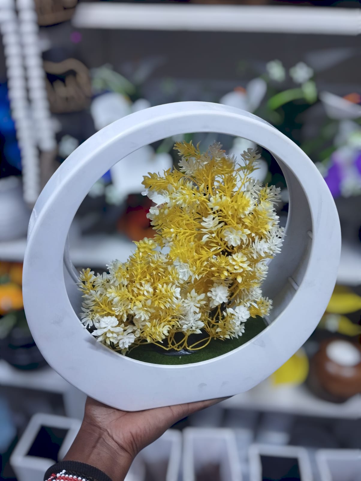 Artificial Bonsai Plant In A White Vase