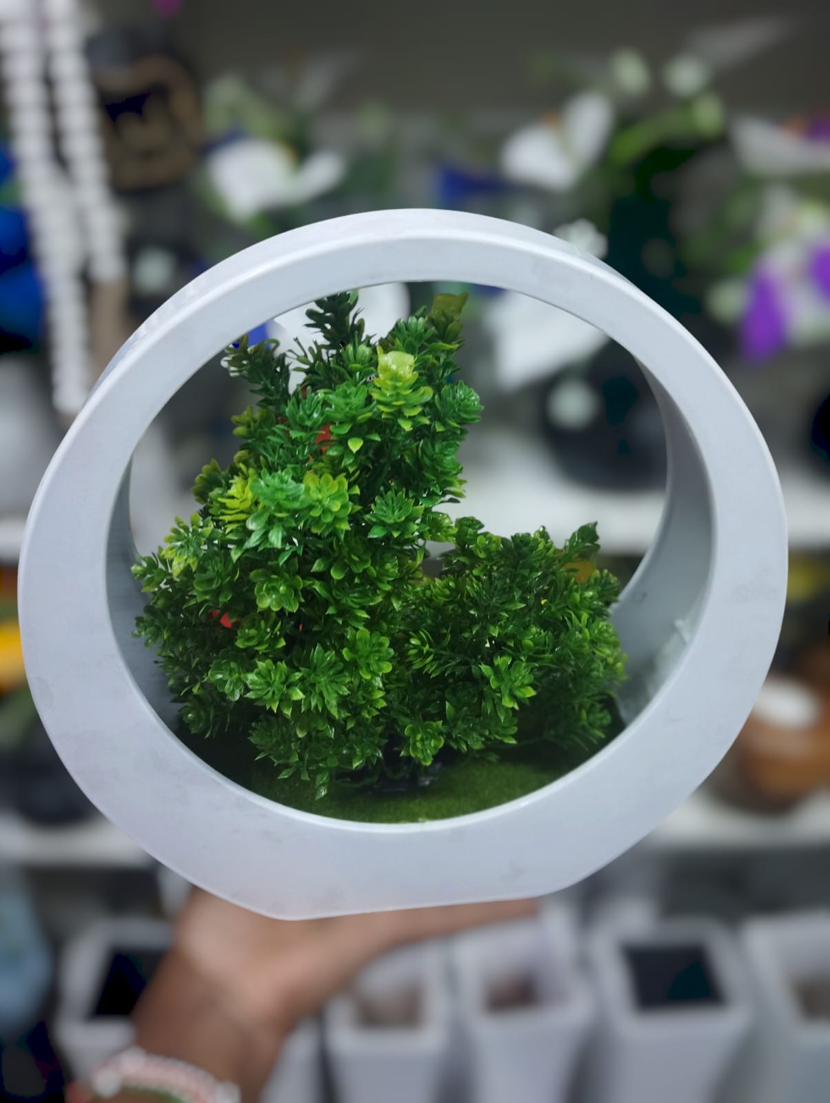 Artificial Bonsai Plant In A White Vase