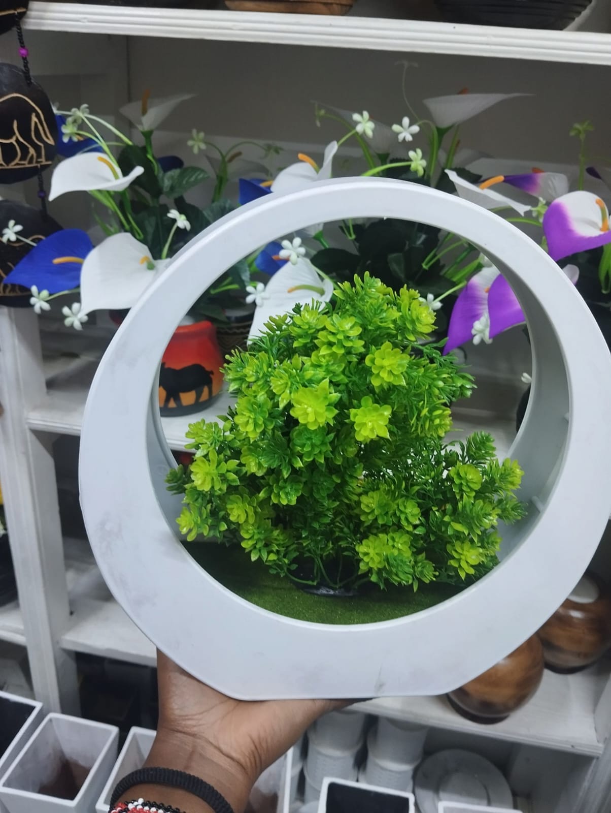 Artificial Bonsai Plant In A White Vase