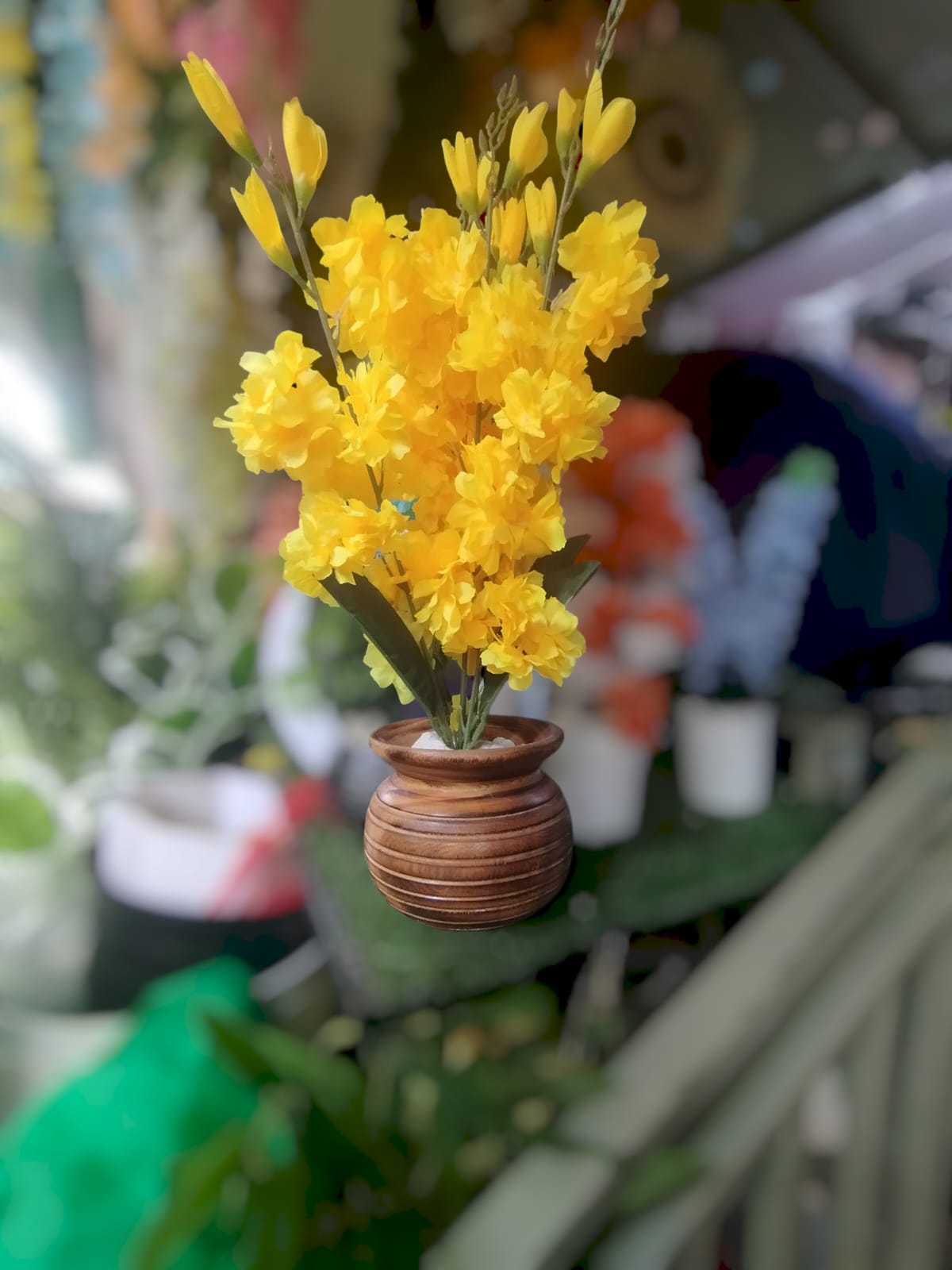Wooden Flower Pot /Vase acts as planters for artificial flowers( no flower)