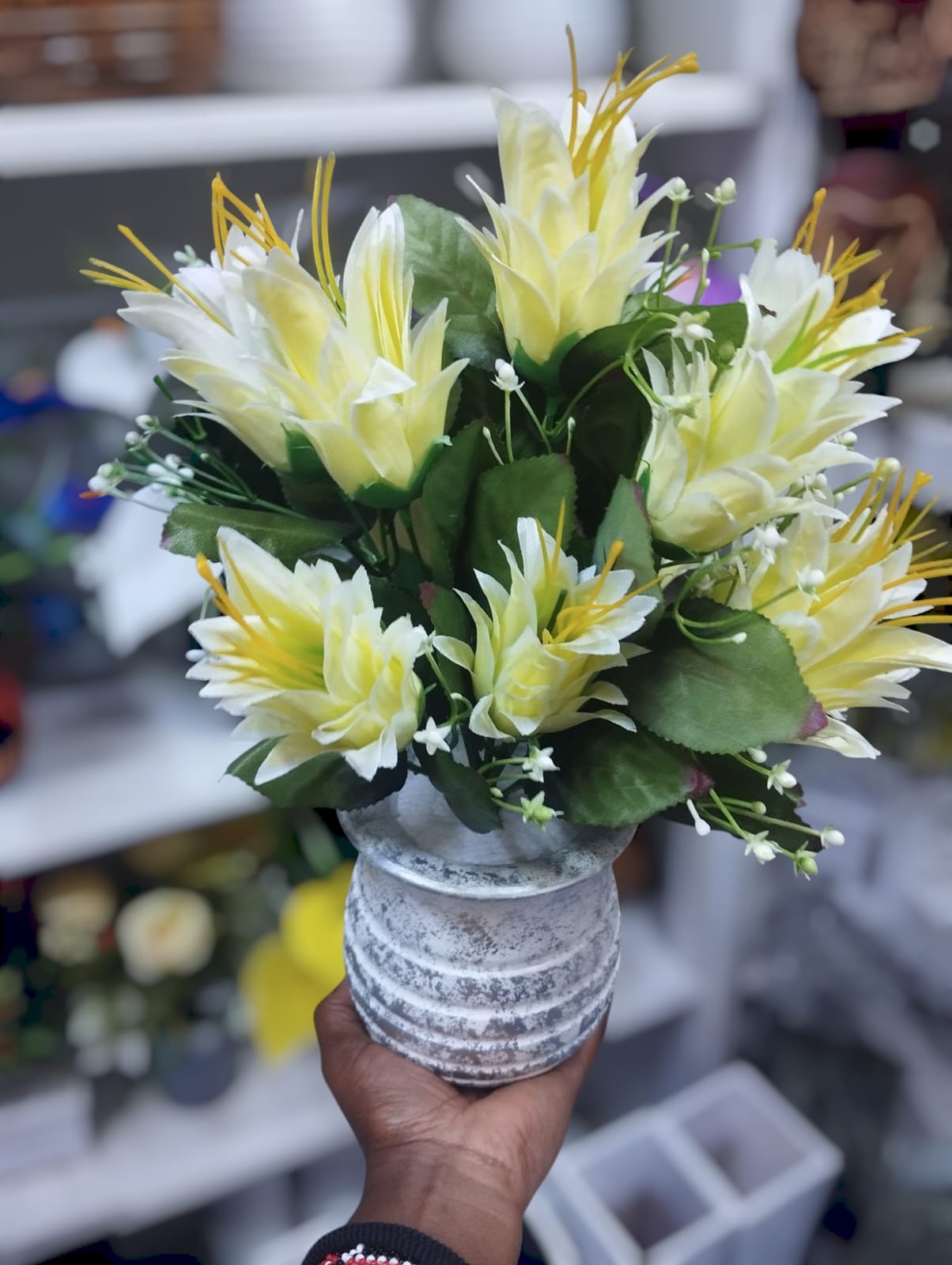 Wooden Flower Pot /Vase acts as planters for artificial flowers( no flower)