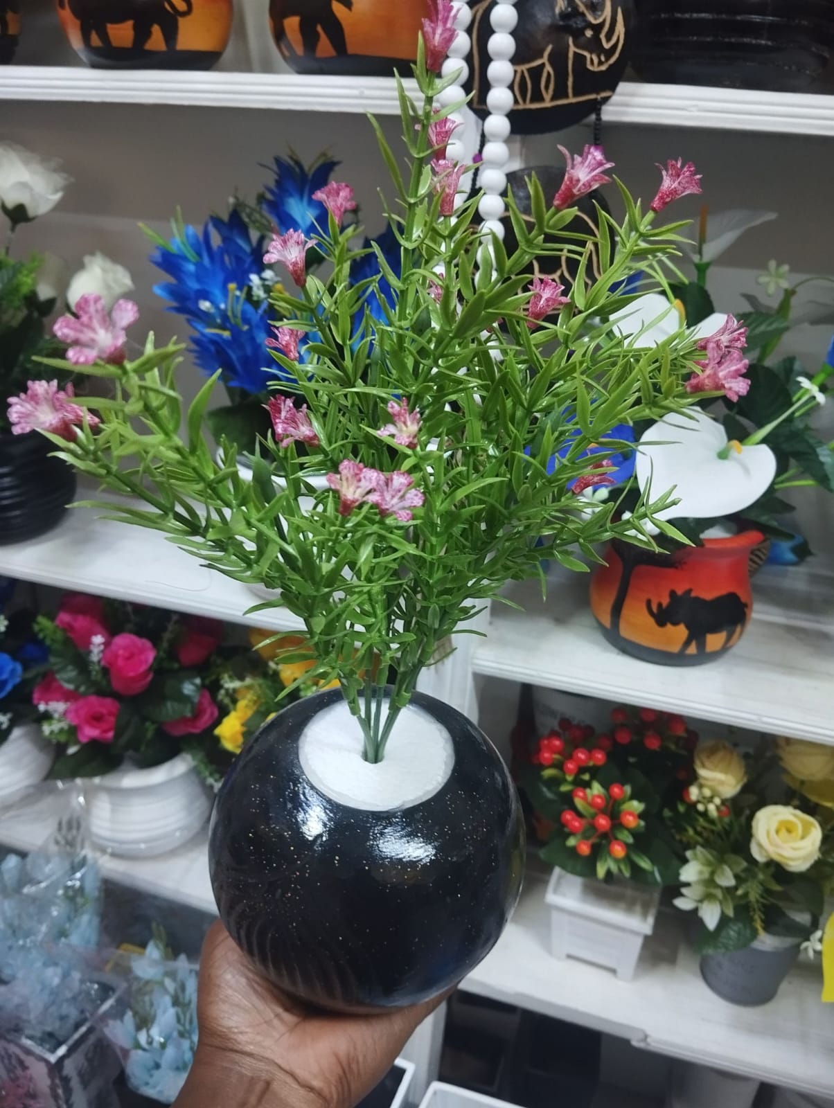 Wooden Flower Pot /Vase acts as planters for artificial flowers( no flower)