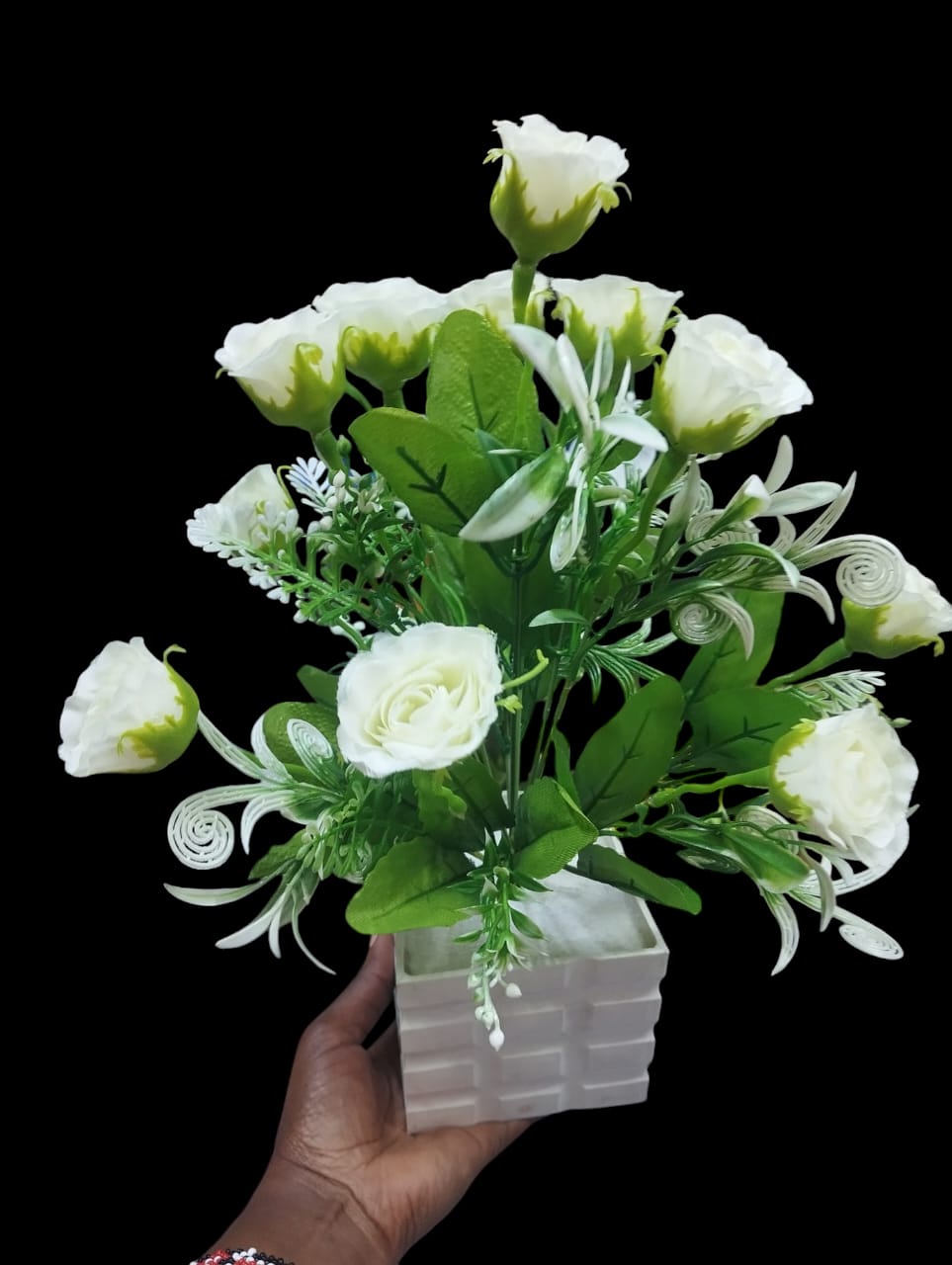 Artificial Flower Plant In A White Vase