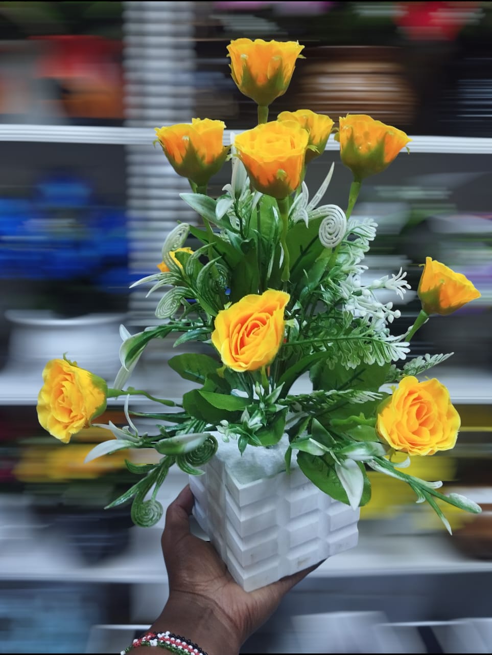 Artificial Flower Plant In A White Vase
