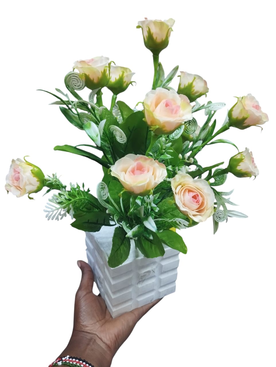 Artificial Flower Plant In A White Vase