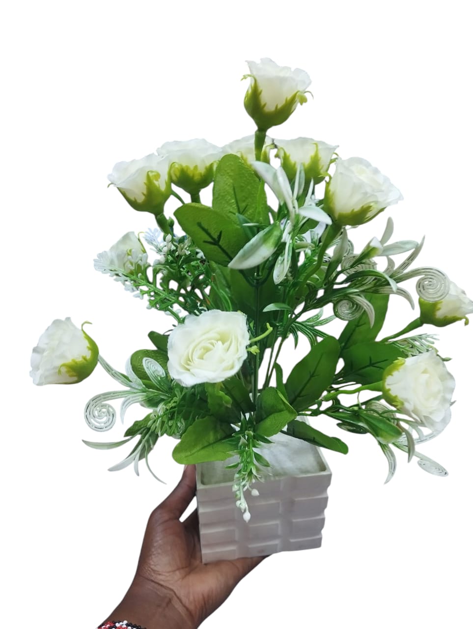 Artificial Flower Plant In A White Vase