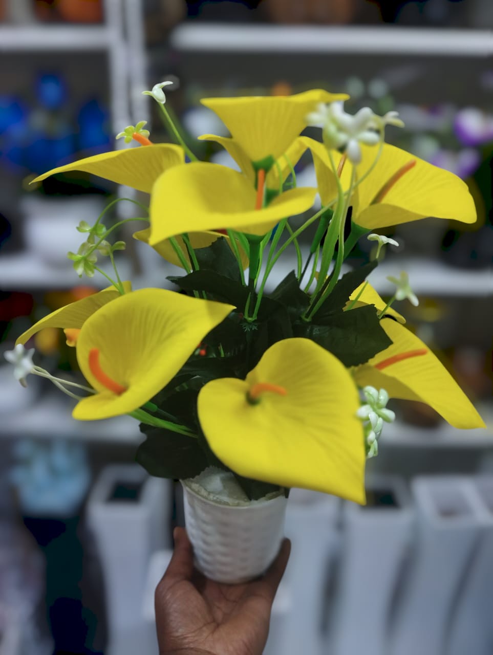Artificial Flower Plant In A White Vase
