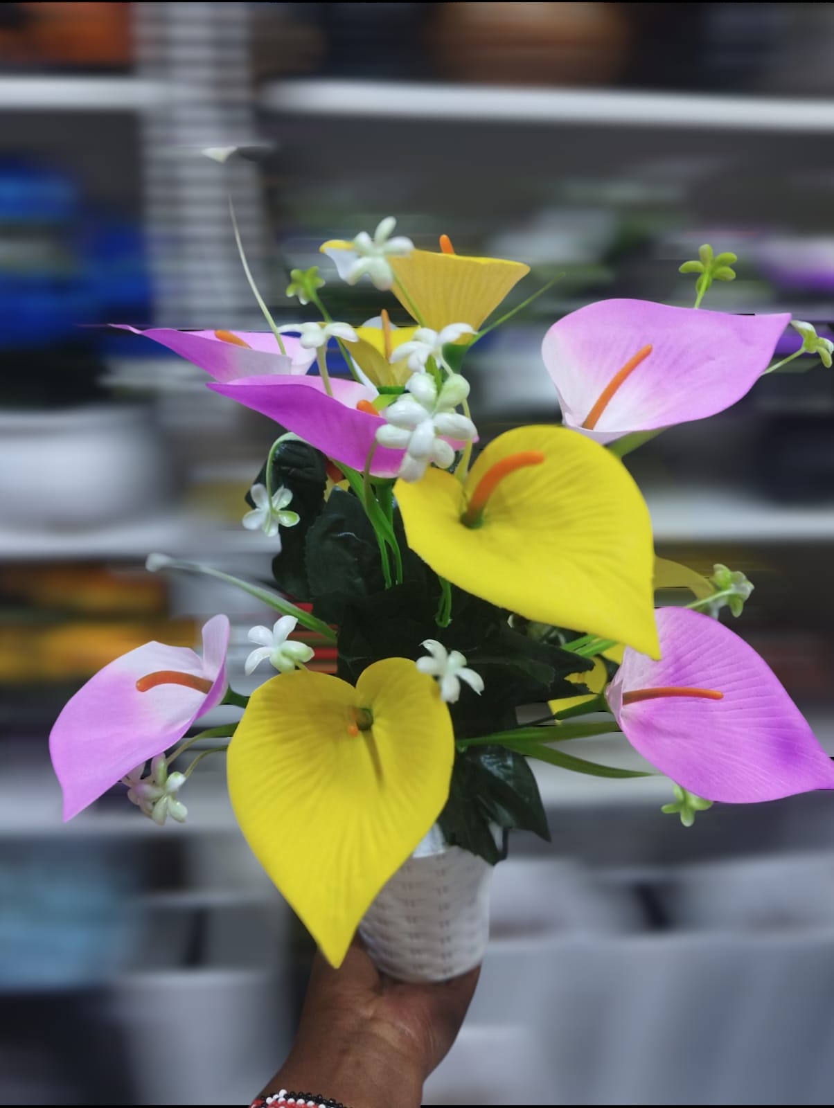 Artificial Flower Plant In A White Vase