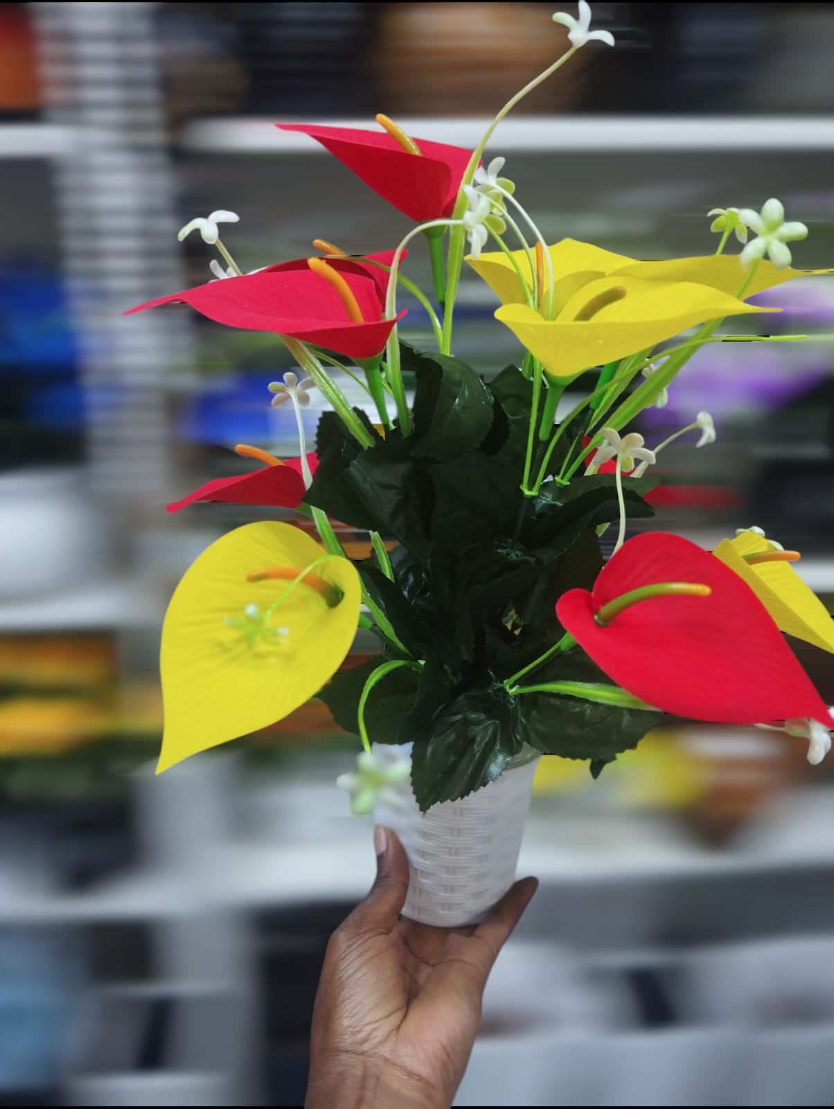 Artificial Flower Plant In A White Vase