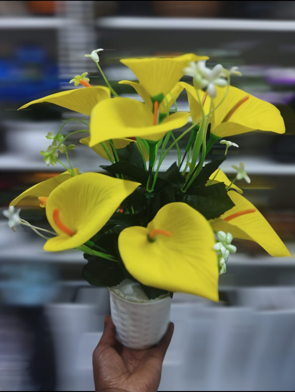 Artificial Flower Plant In A White Vase