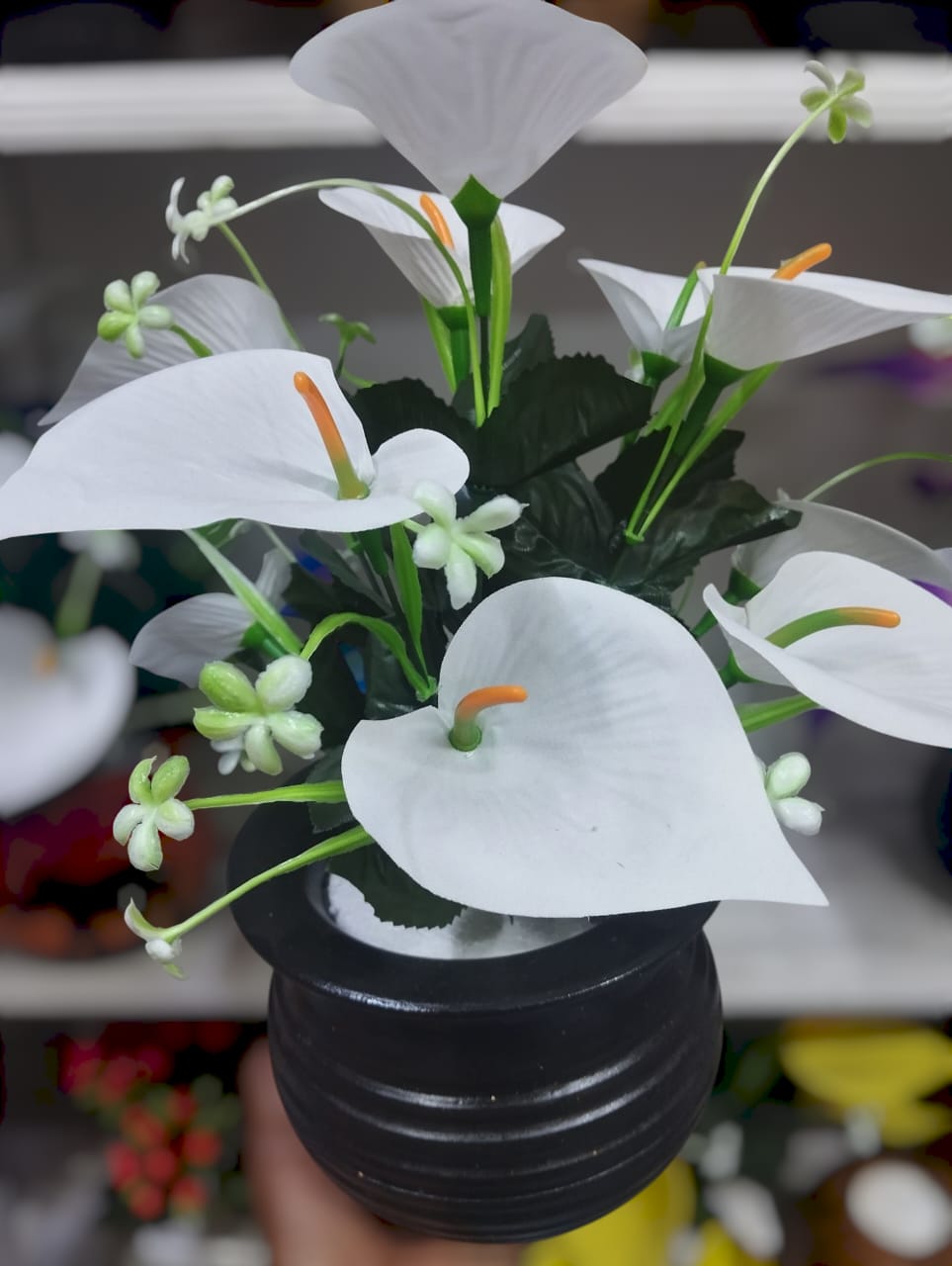 Artificial Flower Plant In A White Vase