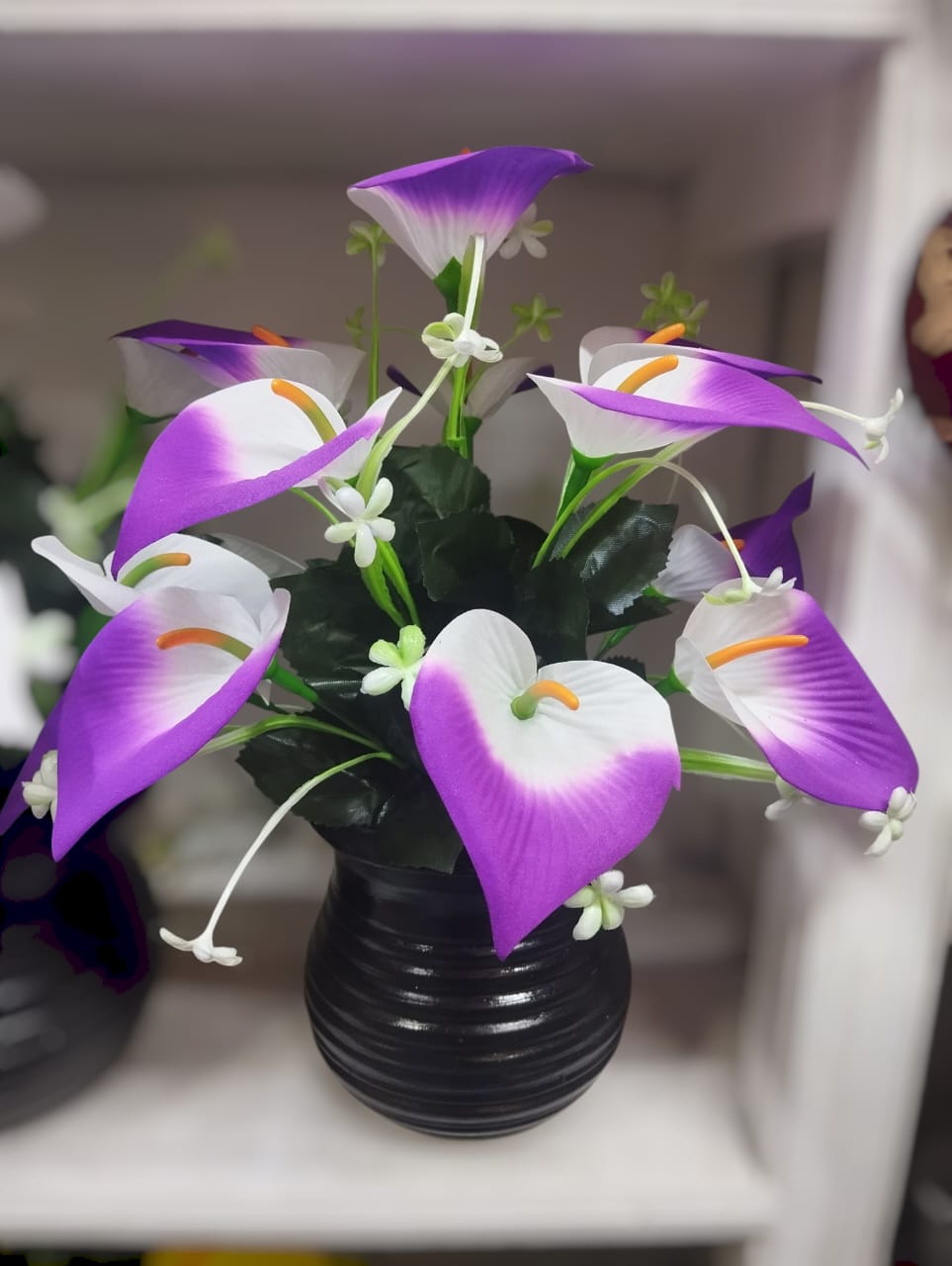 Artificial Flower Plant In A White Vase