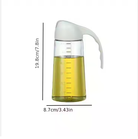Glass Oil Pot Leak-proof Oil Jar Household Soy Sauce Vinegar Seasoning Flavor Bottle Jar Set Special Oil Container-630ml