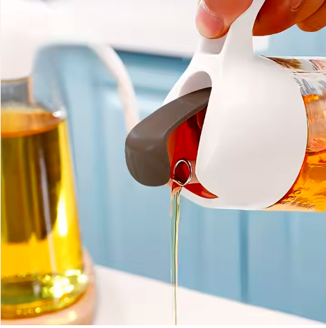 Glass Oil Pot Leak-proof Oil Jar Household Soy Sauce Vinegar Seasoning Flavor Bottle Jar Set Special Oil Container-630ml