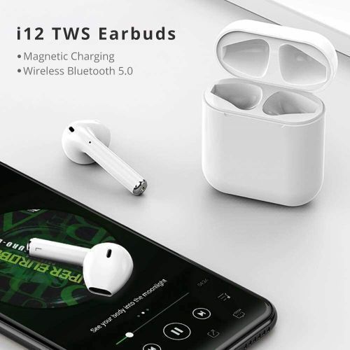 "Premium 2 PCS Celebrity I12TWS Wireless Bluetooth Earbuds with Charging Case - Noise Cancelling, High-Fidelity Sound, and Long Battery Life"Experience the ultimate in wireless audio