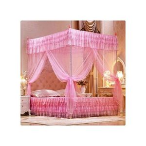NEW ARRIVAL HIGH QUALITY Elegant Four-Poster Canopy Bed  MOSQUITO NET  with Luxurious Sheer Curtains and Decorative Accents 4 by 6, 5 by 6 and 6 by 6. color white, cream, purple....