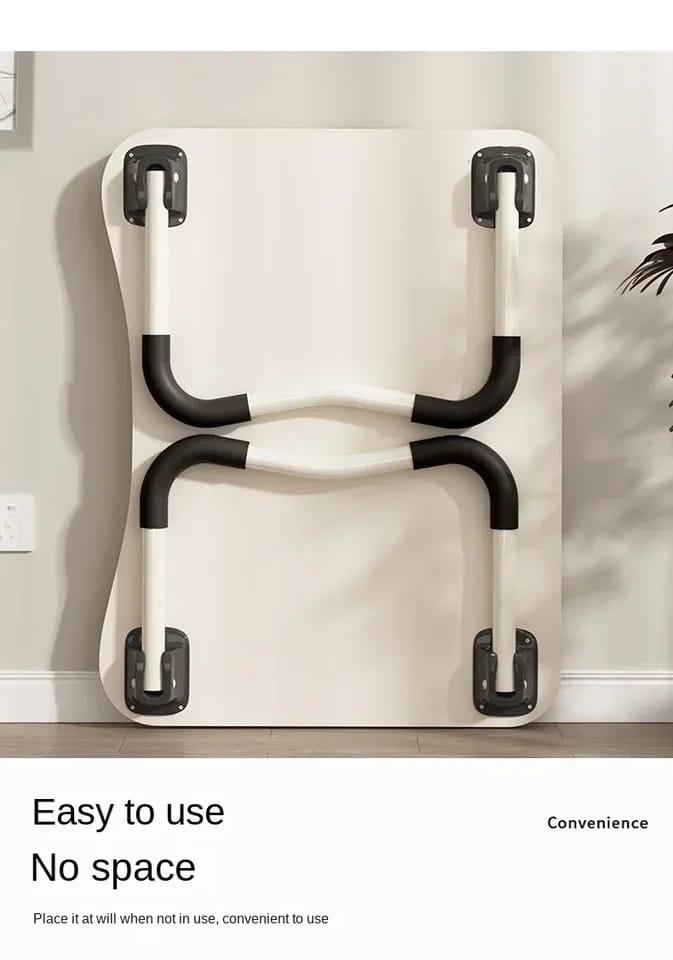 Breakfast table/work table Material -MDF Width 40cms Length 60cms Height 28cms Comes fully assembled Easy to store because the legs are foldable