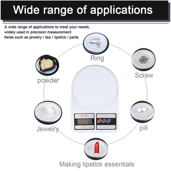 10kg Digital Kitchen Electronic Cooking Weighing Scale White- Kitchen Weighing Scale – Measures Up to 10 kg