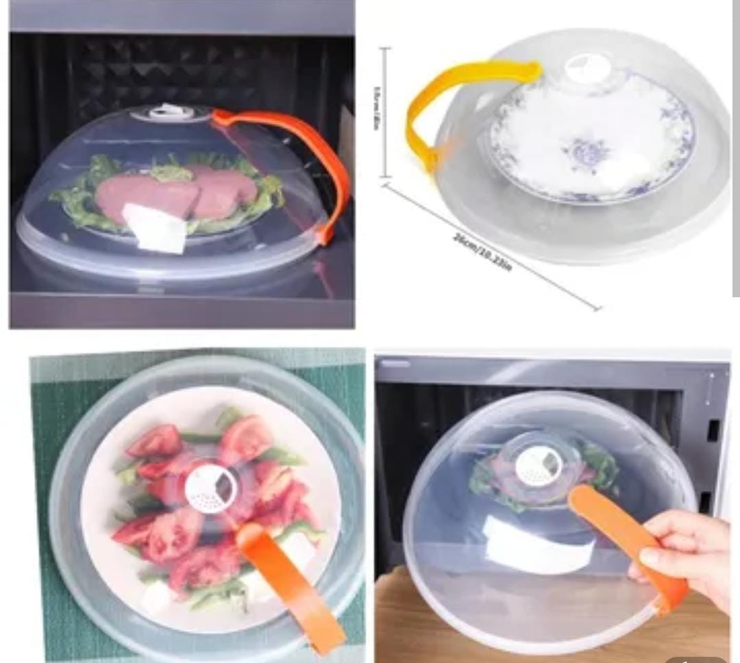 Kitchen Microwave plate cover-BPA free food cover with vent and detachable coloured handle