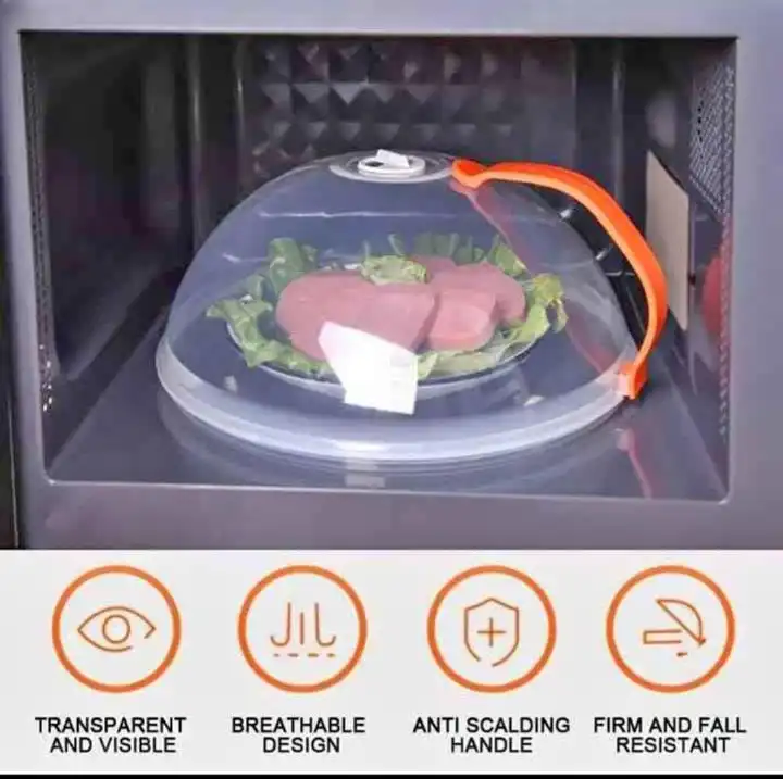 Kitchen Microwave plate cover-BPA free food cover with vent and detachable coloured handle