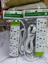 4-Way Extension with Switch and Surge Protection- This 4-way extension is perfect for powering multiple devices while providing safety and convenience.