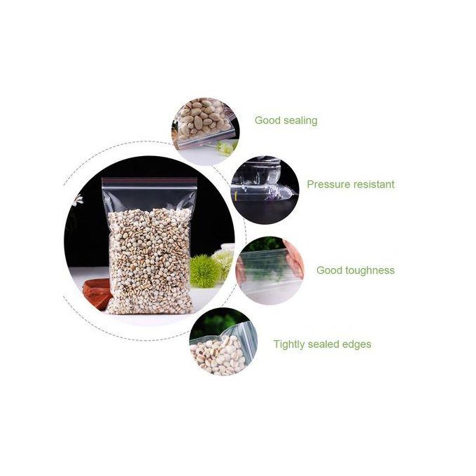 100 Pieces Ziplock Bags – Reusable Storage Bags