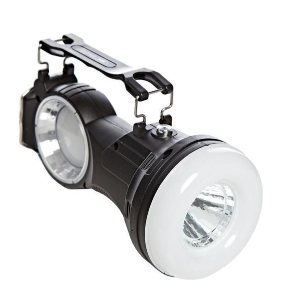 KC Rechargeable Torch – Multi-Functional Solar-Powered LED Light with Dual Spotlight and Lamp Modes, Ultra-Bright Illumination, Compact Design, and Durable Build for Indoor and Outdoor Use.