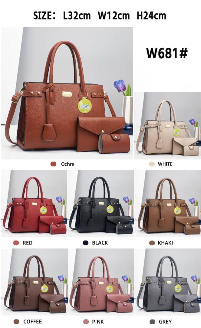 Premium 3-in-1 Ladies Handbag Set with Matching Shoulder Bag and Compact Purse – Elegant, Versatile, and Durable Women’s Bag Collection for Daily Use, Shopping, and Special Occasions