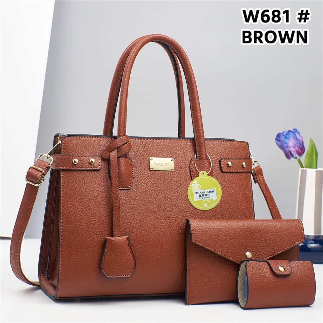 Premium 3-in-1 Ladies Handbag Set with Matching Shoulder Bag and Compact Purse – Elegant, Versatile, and Durable Women’s Bag Collection for Daily Use, Shopping, and Special Occasions