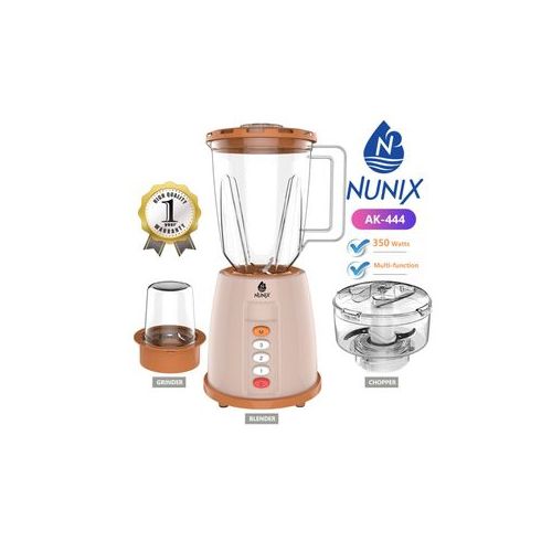 Nunix AK-444 High-Performance 3-in-1 Blender, Grinder & Chopper – Multi-Functional Kitchen Appliance for Smoothies, Spices, and Food Processing