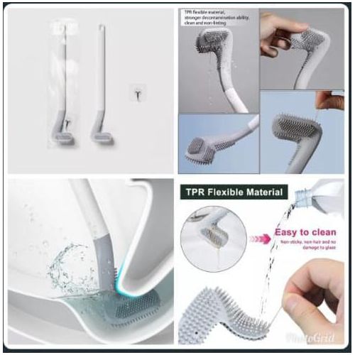 Silicone Bristle Toilet Brush with Double-Sided Design – Hygienic, Durable, and Efficient Cleaning Solution